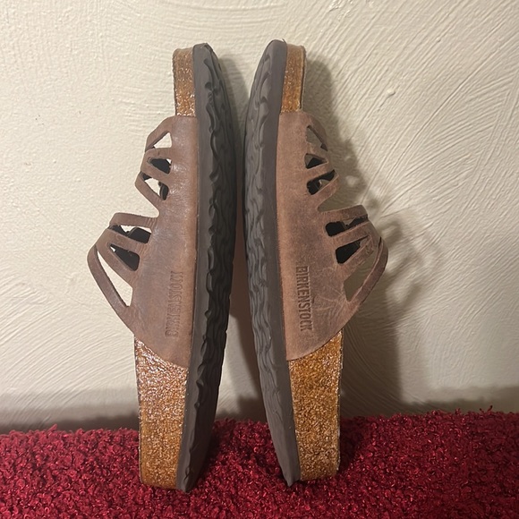 Birkenstock Granada Brown Oiled Leather 2 strap Sandals size 11 - Picture 7 of 17